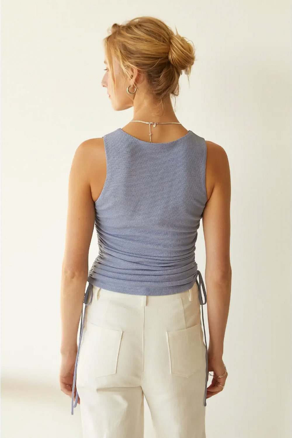 Powder Blue Ruched Top