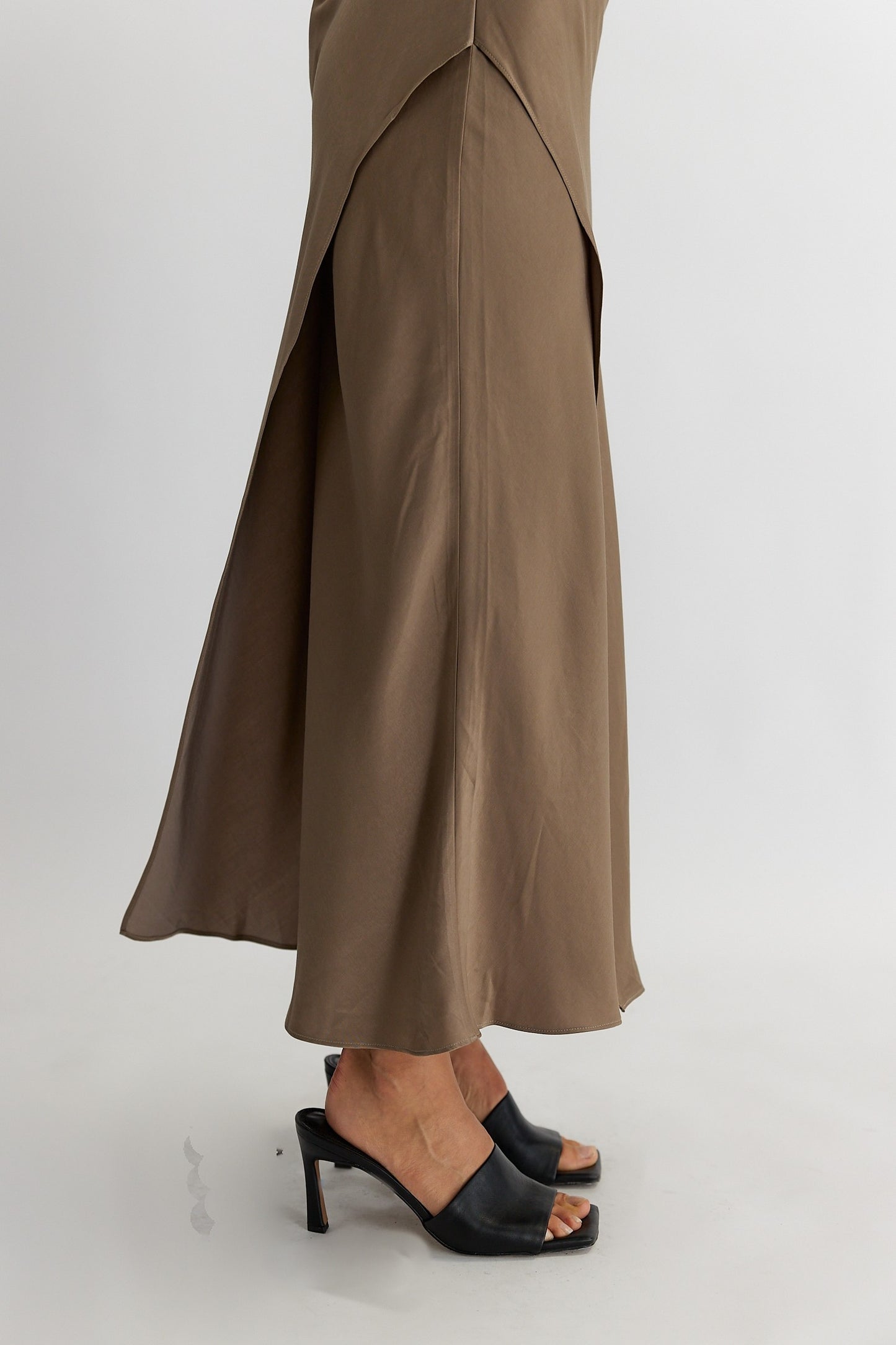 Mocha Satin Skirt