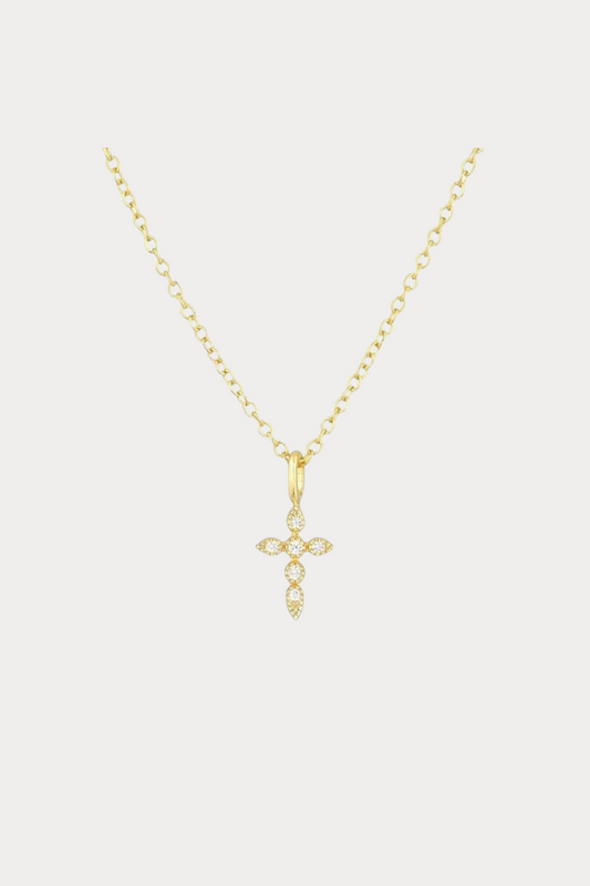 Vintage Cross Necklace Gold