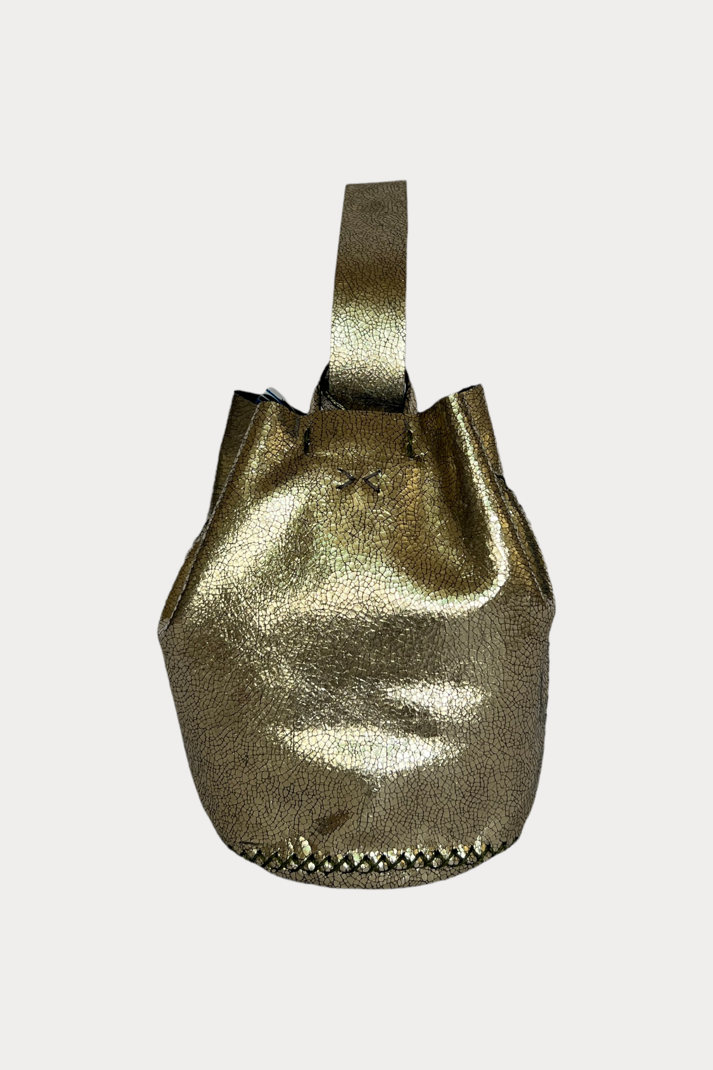 Volta Wristlet Bucket Bag - Gold Shimmer