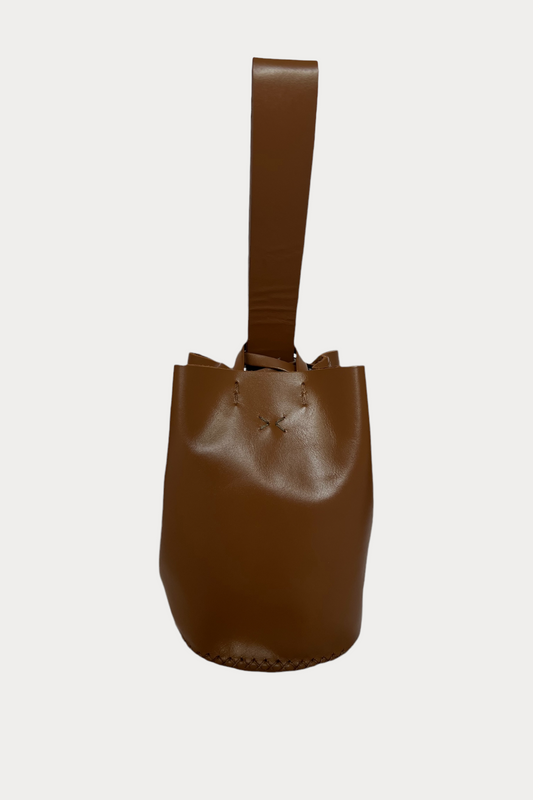 Volta Wristlet Bucket Bag - Cognac