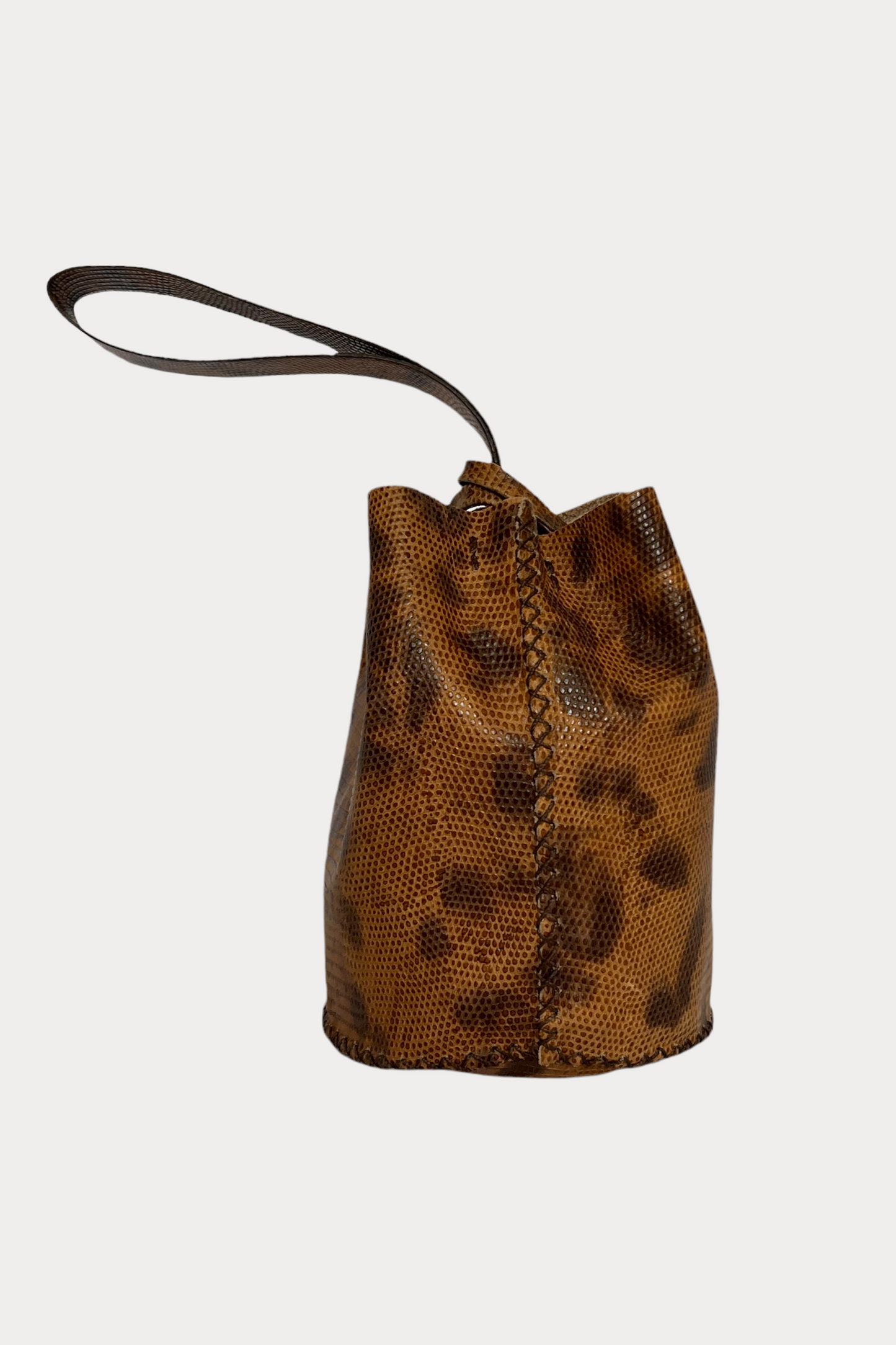 Volta Wristlet Bucket Bag - Spotted Snakeskin