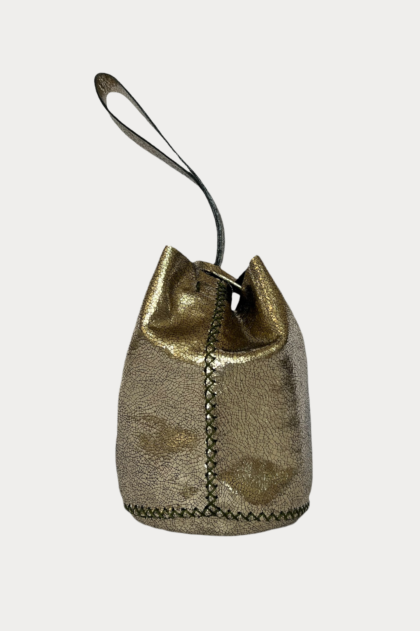 Volta Wristlet Bucket Bag - Gold Shimmer